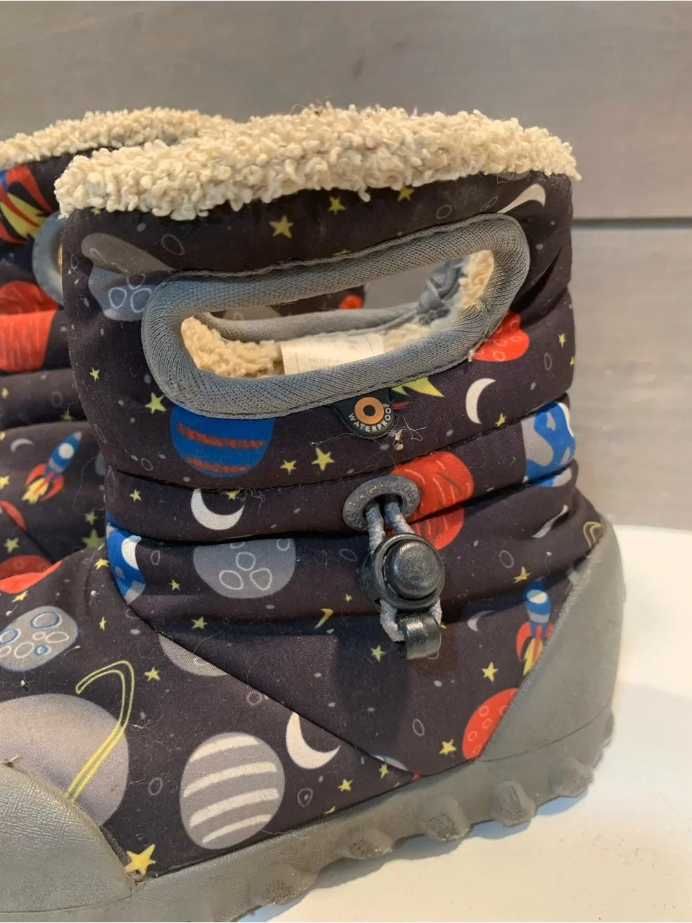 Bogs Kids Space Print Fleece Lined Boot Waterproof Sz 10 Thermal Casual Outdoor